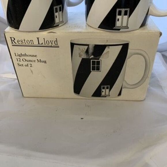 Reston Lloyd Lighthouse 12 Oz Mugs Set of 2 *New* - Picture 2 of 8